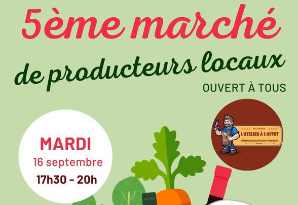 Affiche du 5ème marché des Paniers de Vallans : mardi 16 septembre, 17h30–20h, parking de la salle des fêtes, Vallans - Agrandir l'image, fenêtre modale