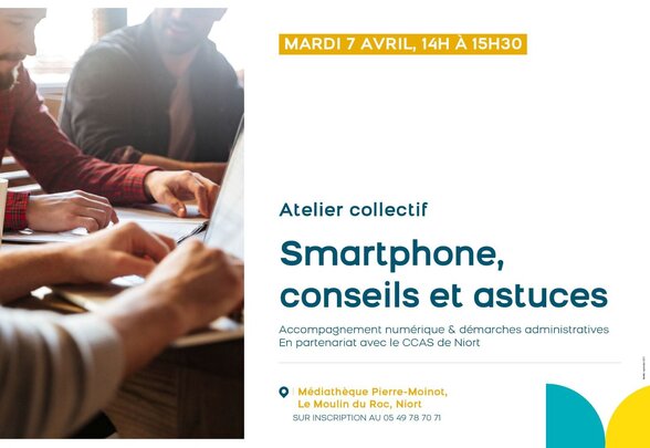 Mardi 7 avril, 14h à 15h30 — Médiathèque Pierre-Moinot, Le Moulin du Roc, Niort. En partenariat avec le CCAS de Niort. - Agrandir l'image, fenêtre modale