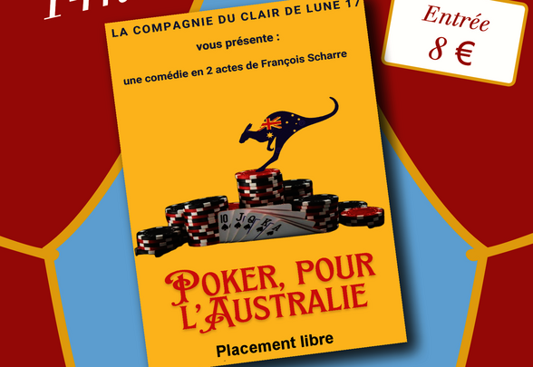 Affiche de la pièce par La Compagnie du Clair de Lune 17, le 25 janvier 2026 à 14h30, Salle des fêtes de Saint-Hilaire-la-Palud, entrée 8 € - Agrandir l'image, fenêtre modale