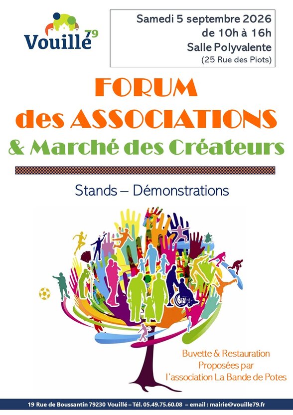 Affiche du Forum des Associations & Marché des Créateurs de Vouillé, samedi 5 septembre 2026