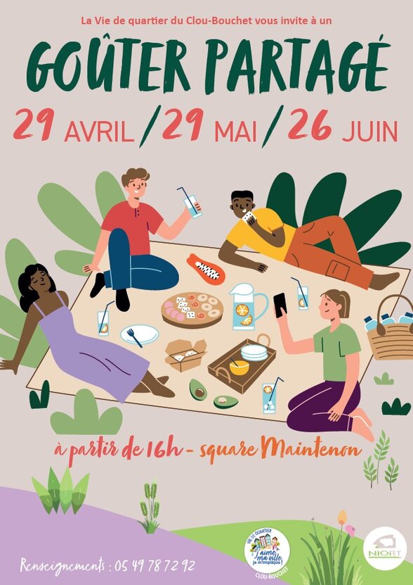 Affiche annonçant les dates du 29 avril, 29 mai et 26 juin à 16h au square Maintenon - Agrandir l'image, fenêtre modale