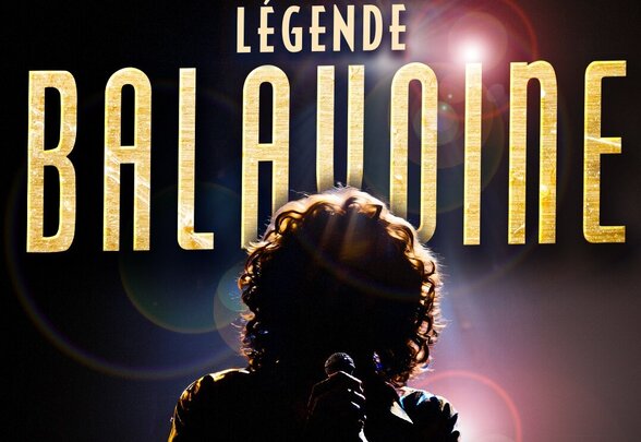 Affiche Légende Balavoine : silhouette d'un chanteur au micro sur scène — 14 mars 2027, L'Acclameur, Niort - Agrandir l'image, fenêtre modale