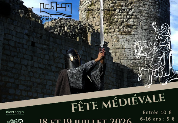 Affiche de la Fête Médiévale au Château du Coudray-Salbart les 18 et 19 juillet 2026 - Agrandir l'image, fenêtre modale