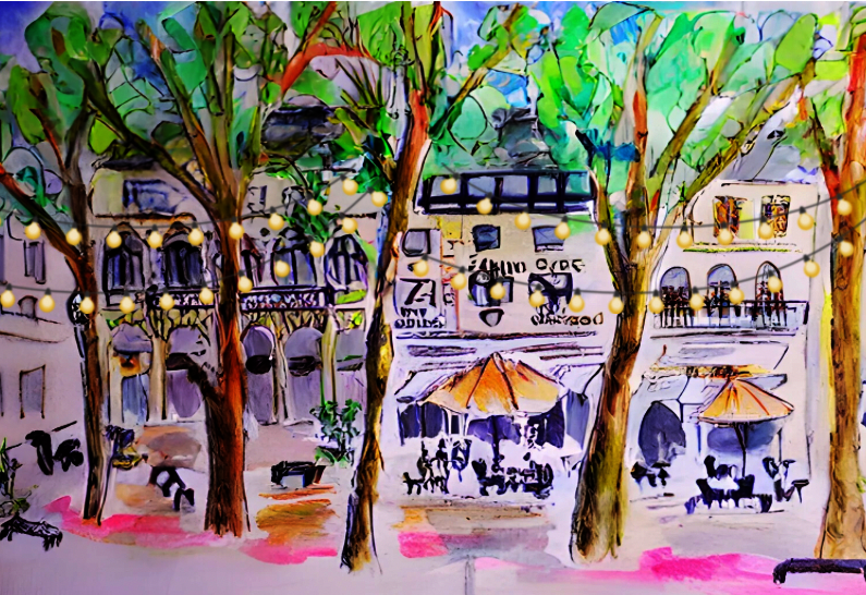 Affiche Saison 2025 : trois marchés nocturnes Place de la Brèche, les vendredis 25 juillet, 8 et 22 août