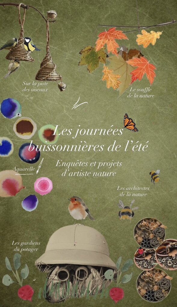 Affiche des Journées Buissonnières de l'été — enquêtes et projets d'artiste nature