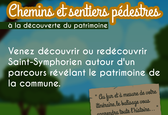 Affiche de la balade patrimoniale à Saint-Symphorien : dimanche 21 septembre, convivialité à 11h30 au Parc de la Mairie - Agrandir l'image, fenêtre modale