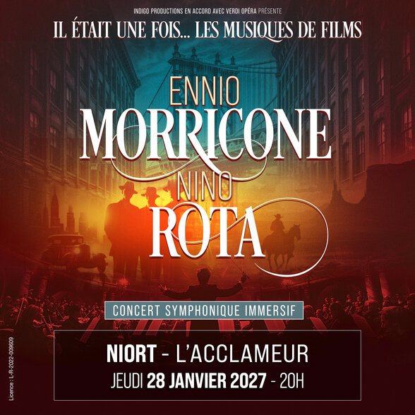 Concert symphonique immersif Morricone & Rota à L'Acclameur de Niort, jeudi 28 janvier 2027 à 20h - Agrandir l'image, fenêtre modale