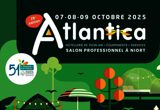 Affiche officielle du Salon Atlantica 2025, 28e édition – thème « Au cœur de l'innovation »