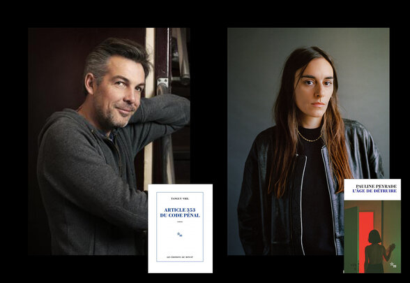 Tanguy Viel, auteur d'Article 353 du Code Pénal, et Pauline Peyrade, auteure de L'Âge de détruire - Agrandir l'image, fenêtre modale