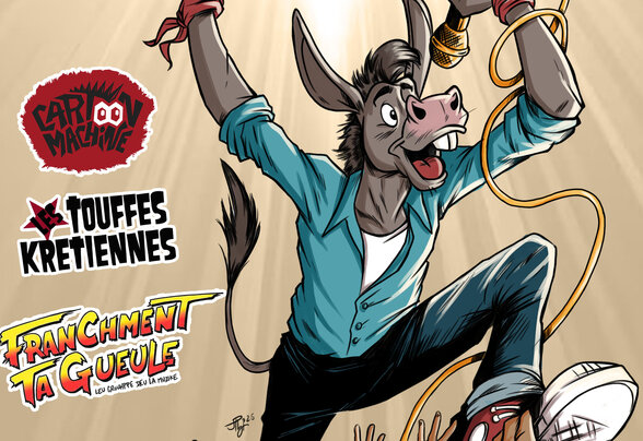 Affiche des Entêtés, samedi 14 juin à 18h à la Laiterie de Coulon, avec Cartoon Machine, Les Touffes Krétiennes et Franchment Ta Gueule - Agrandir l'image, fenêtre modale