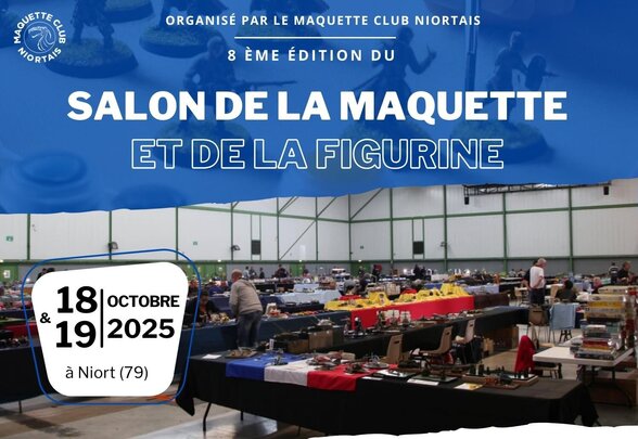 Affiche du salon organisé par le Maquette Club Niortais, les 18 et 19 octobre 2025, Parc des expositions de Noron à Niort - Agrandir l'image, fenêtre modale