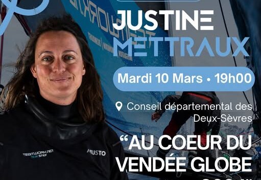 Affiche « Au cœur du Vendée Globe 2024 », mardi 10 mars à 19h, Conseil départemental des Deux-Sèvres - Agrandir l'image, fenêtre modale