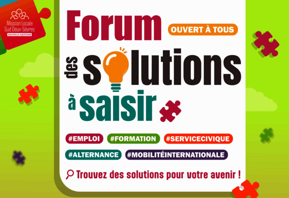 Affiche de la Mission Locale Sud Deux-Sèvres : emploi, formation, alternance, service civique et mobilité internationale - Agrandir l'image, fenêtre modale