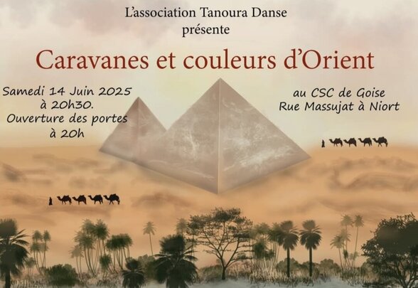 Affiche du gala Tanoura Danse, samedi 14 juin 2025 à 20h30, CSC de Goise rue Massujat Niort, entrée 10 € - Agrandir l'image, fenêtre modale