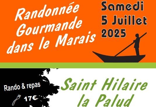 Affiche – Rando & repas 17€, réservation obligatoire au 06 12 05 82 08, organisée par l'association À la découverte des vins - Agrandir l'image, fenêtre modale