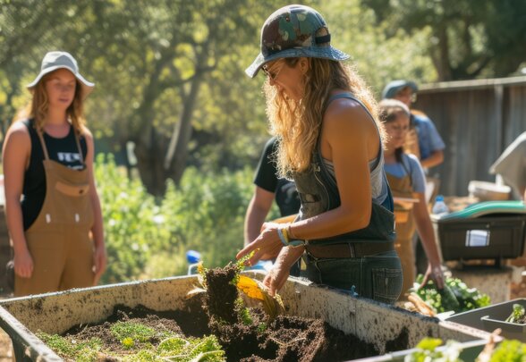 Using waste as compost in the garden for sustainable gardening - Agrandir l'image, fenêtre modale