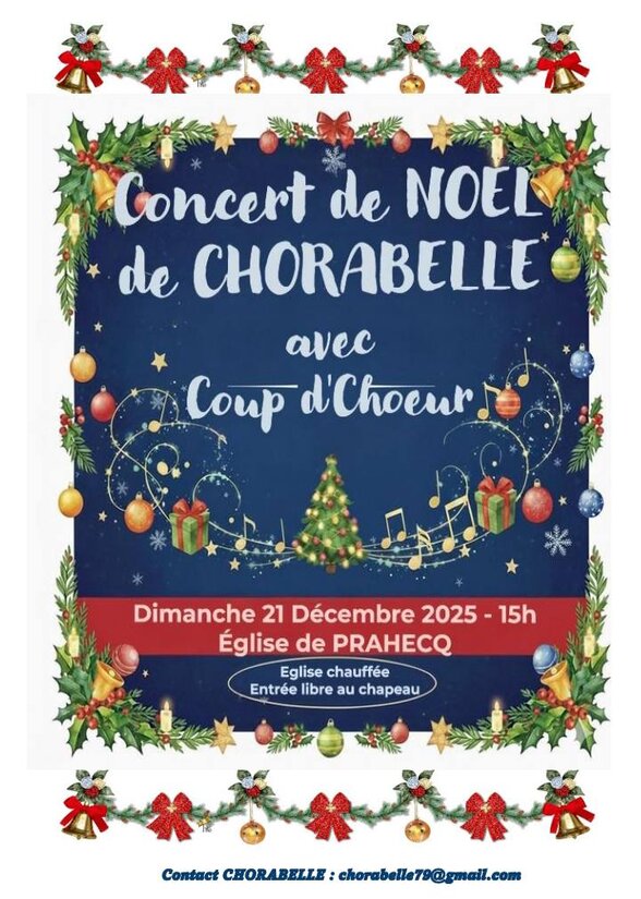 Affiche illustrée de décorations de Noël : sapin illuminé, cadeaux, guirlandes de houx et clochettes dorées - Agrandir l'image, fenêtre modale