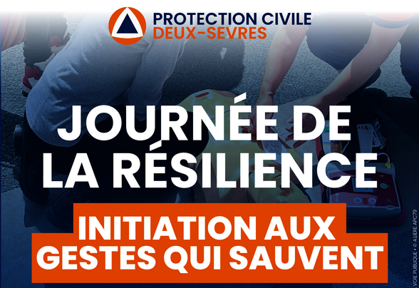 Affiche Protection Civile Deux-Sèvres : sessions gratuites le 11 octobre 2025 à La Crèche, Prahecq, Vouillé, Sciecq et Thouars - Agrandir l'image, fenêtre modale