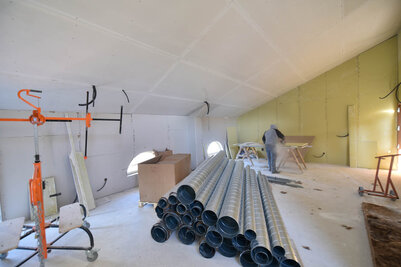 Travaux d'aménagement intérieur dans le Bâtiment du port, décembre 2019 Travaux d'aménagement intérieur dans le Bâtiment du port, décembre 2019