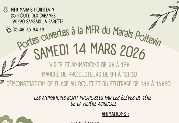 Affiche officielle détaillant le programme : balade à poney, filage au rouet, feutrage, tracteurs à pédales et quiz plantes-animaux de 9h à 17h. - Agrandir l'image, fenêtre modale