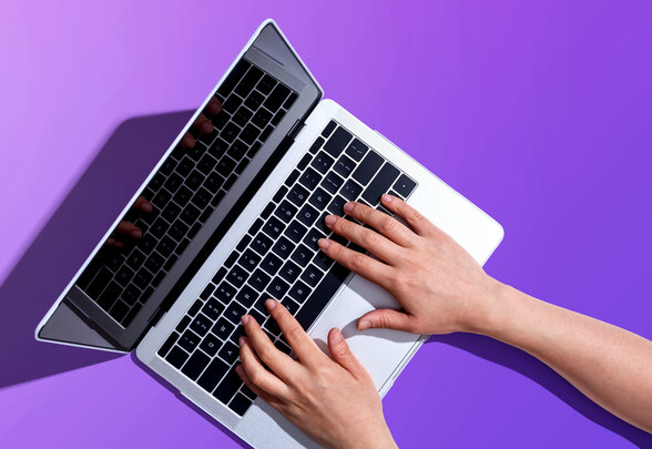 Person using a laptop computer - Agrandir l'image, fenêtre modale