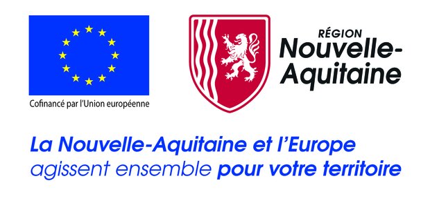 Logos Union européenne et Région Nouvelle-Aquitaine, cofinanceurs agissant ensemble pour votre territoire