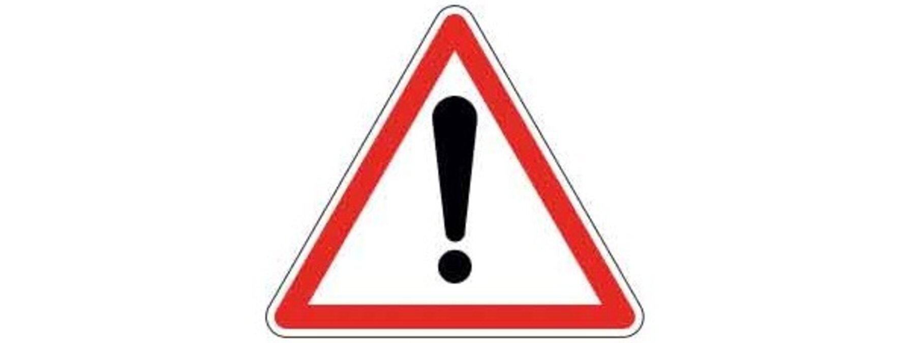 Panneau triangulaire rouge à point d'exclamation noir, signalant un danger ou une situation d'alerte