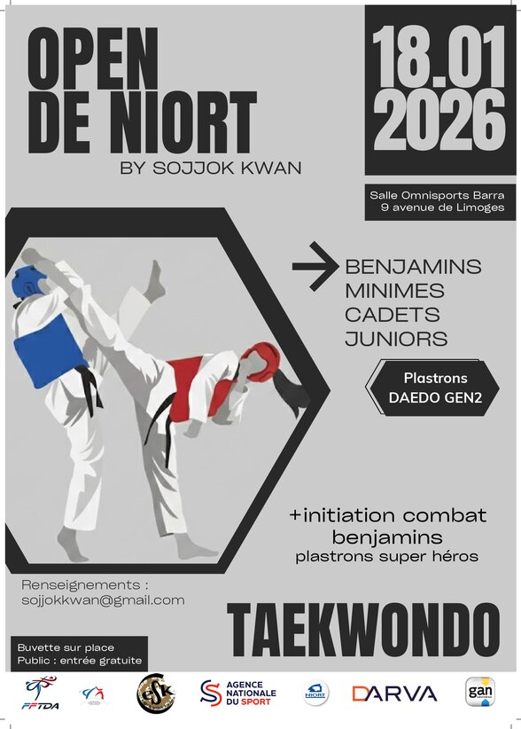 Affiche Open de Niort by Sojjok Kwan, le 18 janvier 2026, Salle Omnisports Barra, 9 avenue de Limoges - Agrandir l'image, fenêtre modale