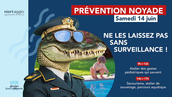 Affiche du samedi 14 juin : gestes pédiatriques 9h-12h, secourisme et parcours aquatique 14h-17h - Agrandir l'image, fenêtre modale