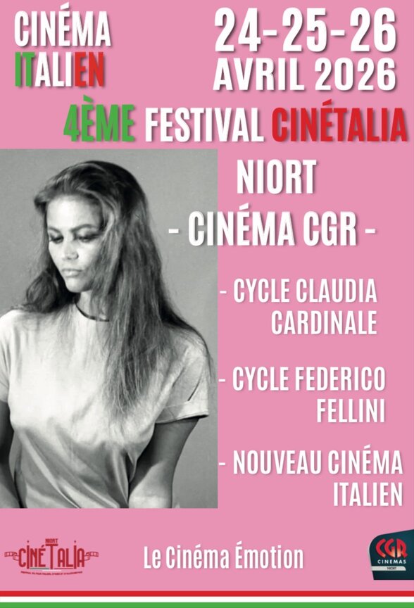 Claudia Cardinale, actrice du cycle principal – Cinétalia les 24, 25 et 26 avril 2026 au Cinéma CGR de Niort. - Agrandir l'image, fenêtre modale