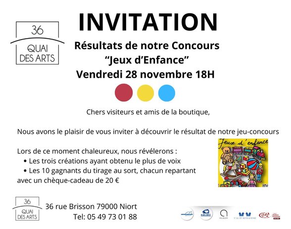 Affiche de l'événement : vendredi 28 novembre à 18h, 36 rue Brisson 79000 Niort — tél. 05 49 73 01 18 - Agrandir l'image, fenêtre modale