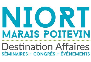 Logo de l'Office de Tourisme Niort Marais Poitevin décliné en version Destination Affaires – Séminaires, Congrès et Événements