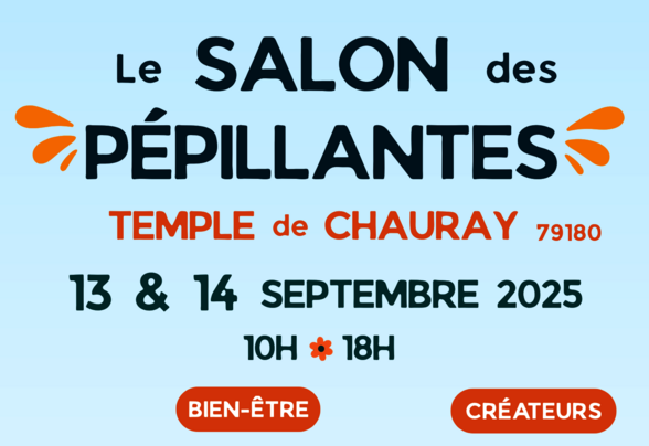 Affiche du Salon des Pépillantes – artisans, producteurs, créateurs, bien-être – entrée gratuite - Agrandir l'image, fenêtre modale