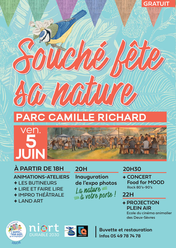 Affiche Souché fête sa nature, vendredi 5 juin au parc Camille Richard - Agrandir l'image, fenêtre modale