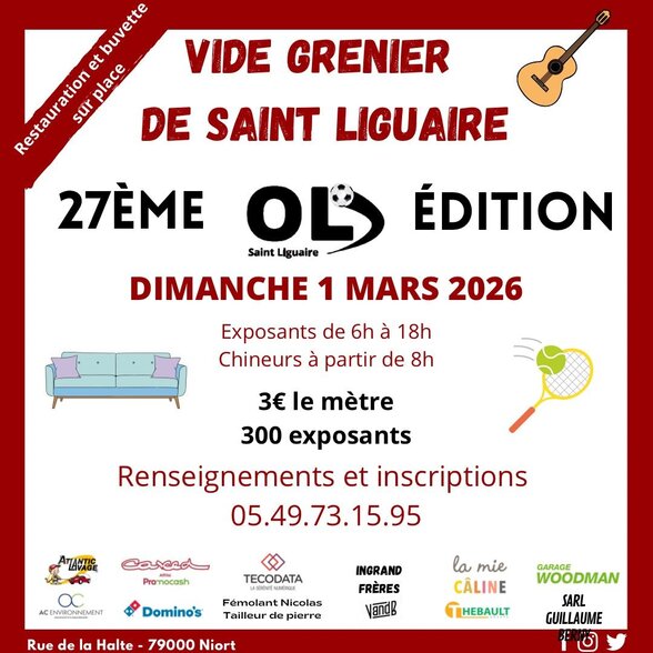 27e édition – dimanche 1er mars 2026, exposants de 6h à 18h, chineurs dès 8h, rue de la Halte, Niort - Agrandir l'image, fenêtre modale